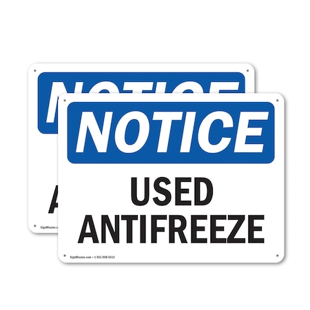 Signmission Used Antifreeze, 24 in W x Rectangle, Plastic OS-2PACK-NS-P-1824-L-18822